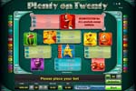paytable slot plenty on twenty
