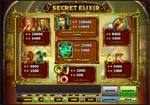 paytable slot secret elixir