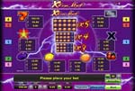 paytable slot xtra hot